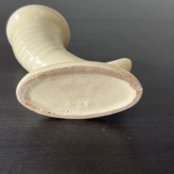 Vintage Mini Ceramic Cornucopia Bud Vase // Pacific Pottery // 3" Tall - Picture 7 of 8
